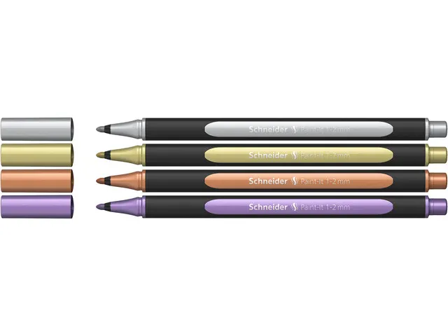 Metallic liner Schneider Paint-It 020 1-2mm etui 4st. (metallic zilver