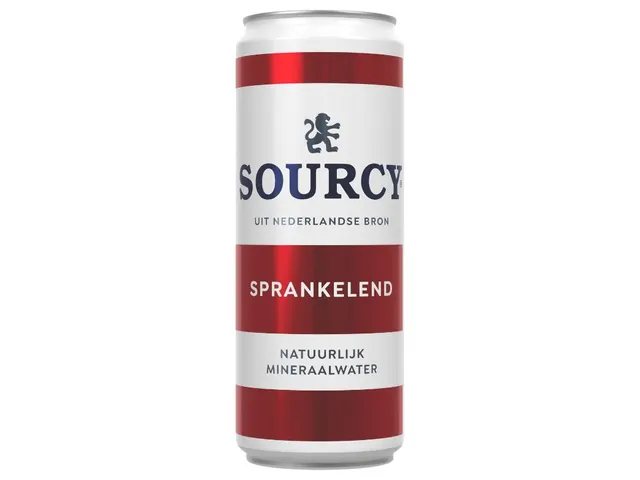Sourcy mineraalwater rood licht bruisend blik 33cl 24 stuks