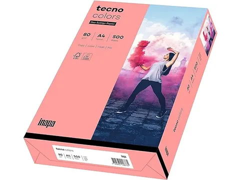 Inapa Tecno colors Gekleurd papier A4 Roze 80 gram 500 vel