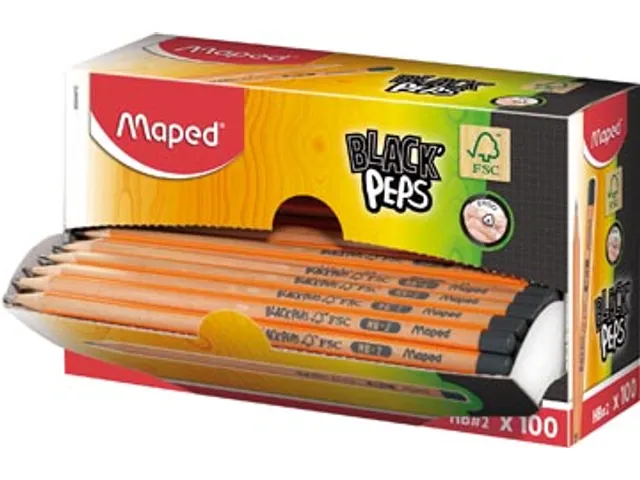 crayon Black'Peps HB, sans gomme, boîte de présentoir cartonné de 1