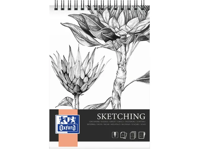 Tekenblok Oxford Sketching A4 50 vel 120 gram spiraal
