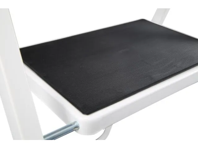 vouwtrapje,2treden m. antislipmatten,HxBxD 815x465x550mm,wit,staal