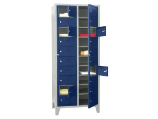 Wasgoedkast 1850x770x500 2x10 Vakken M. Poten Ral7035 Front Ral5010 - 1