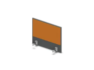 opzetpaneel bureau aanbouw zijkant MS-donkergrijs BN3005-geel 600mm - 1