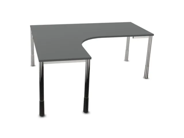 bureau à retour à hauteur réglable,MS-gris foncé