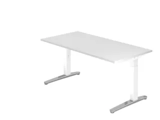 In hoogte verstelbaar bureau,HxBxD 680-850x1600x800mm,blad wit - 1