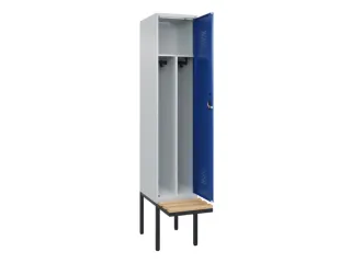 locker met bank,voor scheiding van kleding,HxBxD 2120x400x815mm,1vak - 1