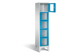 Lockerkast 1850x420x500mm 1x5 vakken Cilinderslot Poten, RAL5012