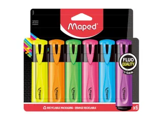 Markeerstift Maped Fluo'Peps set à 6 standaard kleuren - 1
