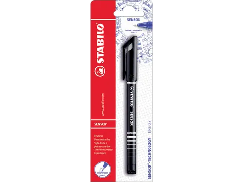 Fineliner STABILO Sensor 10198 fijn zwart blister à 1 stuk