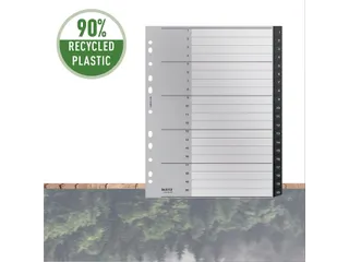 Tabblad Leitz Recycle A4 11-gaats 1-20 extra breed PP - 2