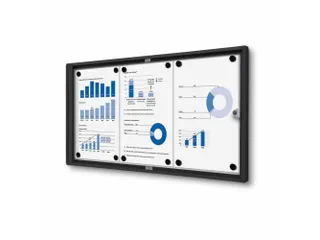 Vitrinekast Mededelingenbord Indoor Economy 3xA4 Zwart - 1