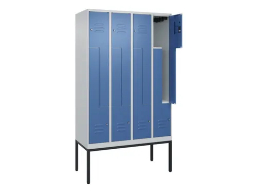 Z-garderobekast,HxBxD 2120x1200x500mm,vak B 150/300mm,cil.-slot