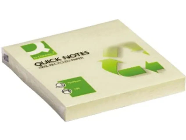 Quick Notes Recycled Memoblaadjes 76x76mm 100 Vel Geel