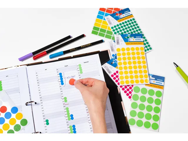 HERMA 1846 Multipurpose etiketten Rond 8mm Fluor Rood 540 stuks