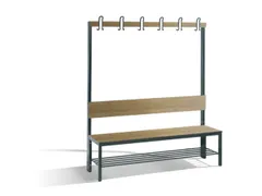 omkleedbank,HxLxD 1710x1500x407mm,HPL eiken-sereno,frame staal RAL7021