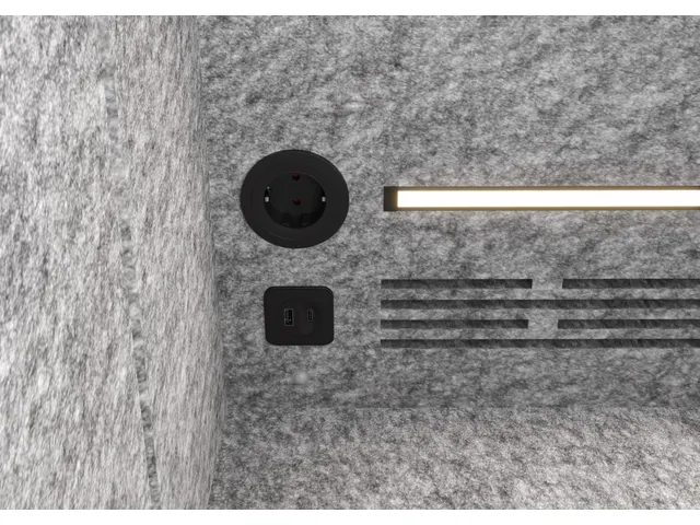 Cabine téléphonique acoustique 2175x1035x1000mm paroi agglomérée