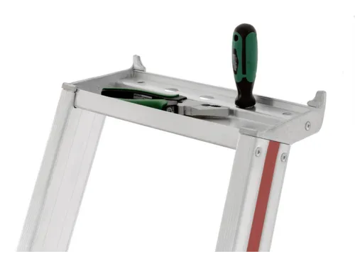 trapladder,eenzijdig,7treden,stand H 1,63m,balk L 2,45m,aluminium