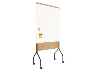 Whiteboard Rocada Natural 100x120cm wit mobiel 2-zijdig melamine magne - 1