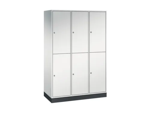 Dubbeldekse garderobekast,RAL 7035,HxBxD 1950x1220x500mm,3x2vak.