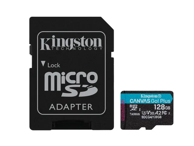 Carte microSDXC Canvas Go Plus Gen4 200 Mo/s A2 U3 V30 128 Go + adapta