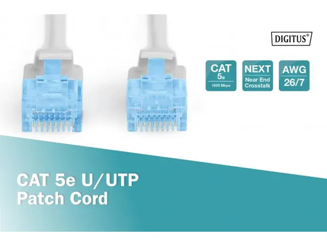CAT 5e U-UTP patchkabel CU PVC AWG 26/7 Lengte 1m Grijs