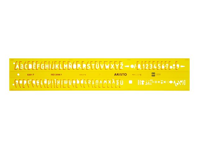 lettersjabloon Aristo 7mm H-profiel schriftvorm B recht | Tekensjablonen.be