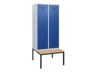 locker met bank,HxBxD 1950x800x815mm,2vak,vak B 400mm,cilinderslot - 2