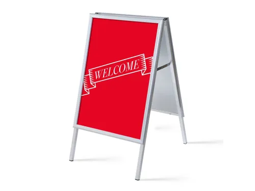 Stoepbord A1 complete set met print "WELCOME" Rood