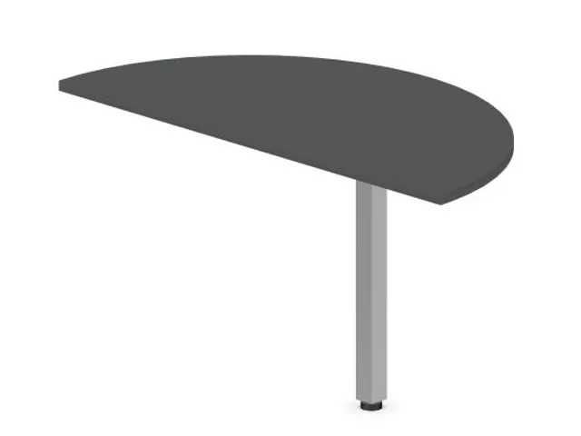 aanbouwtafel,i.h.v.,HxBxD 720-840x1200x600mm,halfrond,MS-donkergrijs