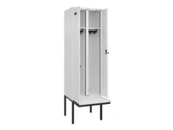 locker met bank,voor scheiding van kleding,HxBxD 2120x600x815mm,2vak