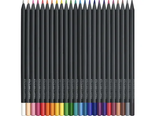 Kleurpotloden Faber-Castell Black Edition in kartonnen etui á 24 stuk