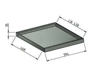 uittrekbaar legbord,v. werkplaatskast,m. bakrand,BxD 500x500mm - 3