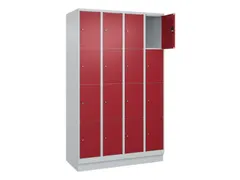 lockerkast,HxBxD 1950x1200x500mm,4x4vakken,vak B 300mm,cil.-slot