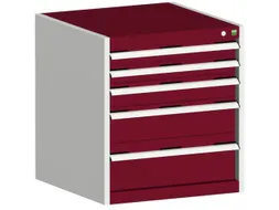 ladekast HxBxD 700x650x525mm 5laden romp RAL7035 front RAL3004