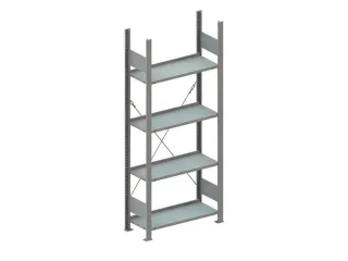 magazijnstelling,grondveld,HxBxD 1850x806x336mm,vakl. 80kg,4xlegbord - 1