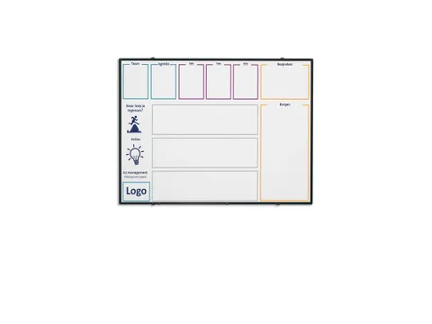 Bedrukt whiteboard 120x240cm Softline 8mm Zwart profiel