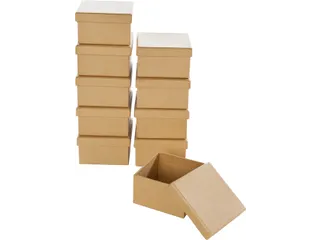Doos karton Folia mini 7,5x7,5x4,5cm 10 stuks kraft - 3