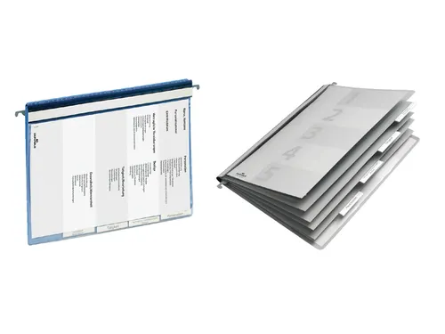 Dossiermap Durable Personeel 2555 A4 Blauw 5 vakken + hangrail