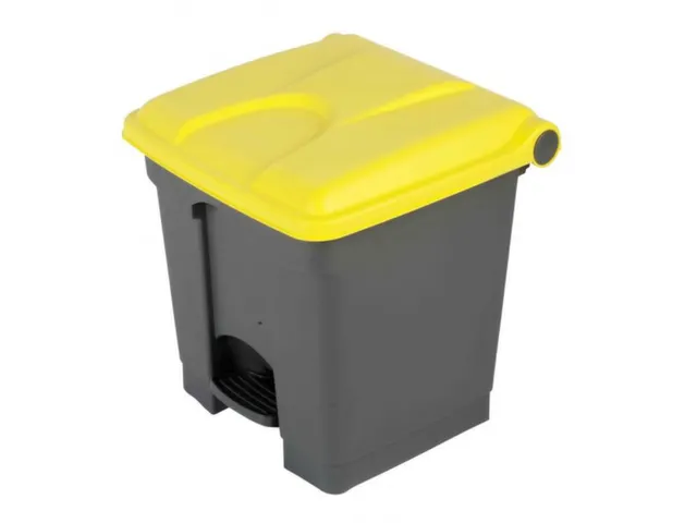 pedaalemmer,1x30l,HxBxD 435x398x410mm,romp PP grijs,deksel PP geel