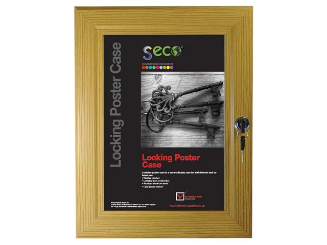 Cadre pour affiche Seco A4 Perspex bois clair verrouillable