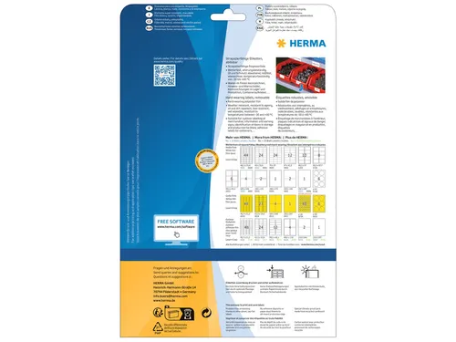 HERMA 4572 Weervaste Folie-etiket A4 48,3x25,4mm removable 880 stuks