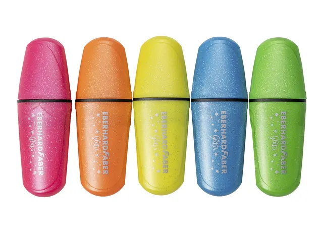 Markeerstift Eberhard Faber mini glitter neon etui 5 stuks