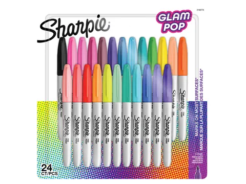 Feutre Sharpie Glampop Fin assorti blister 24 pièces