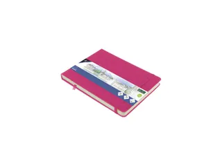 Schetsboek Kangaro A5 landscape hot pink PU HC 80 vel 140gr roomwit me - 1