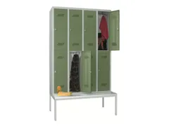 banklocker,dubbeldeks,HxBxD 2150x1200x800mm,RAL7035,front RAL6011