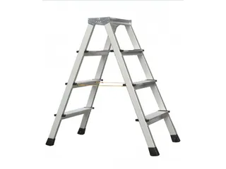 staande trap NL beide zijden 2x4treden aluminium gegroefd balk L 1 09m - 1