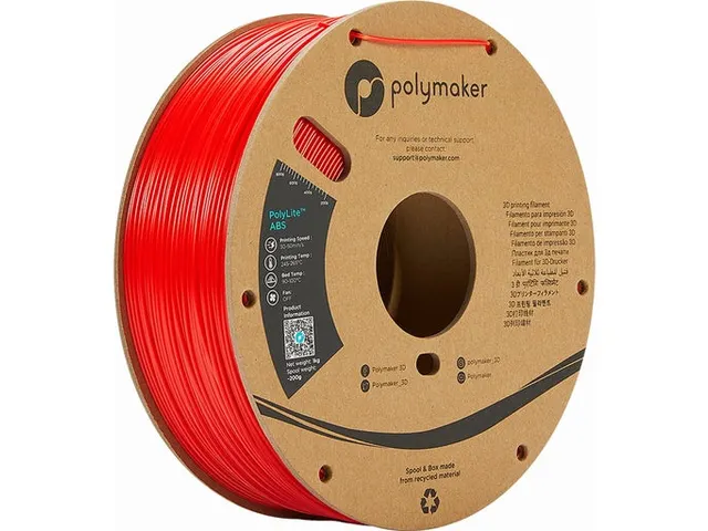 Polymaker PolyLite ABS filament 1,75 mm Rood 1kg