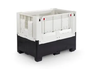 Palletbox,HxLxB 973x1200x800mm,695l,PE,zwart/ivoorkleurig - 1