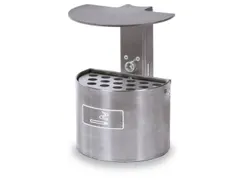 Asbak 2 liter HxØ 290x200mm Wandmontage Halfrond Antraciet